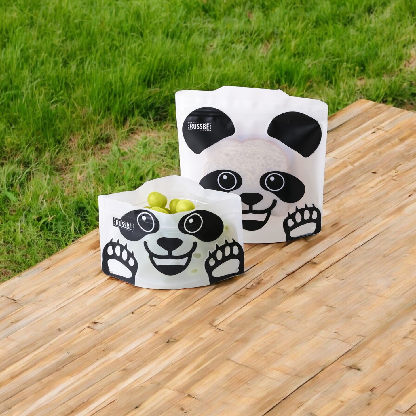 Russbe Sandwich & Snack Bags 4 Pack - Panda