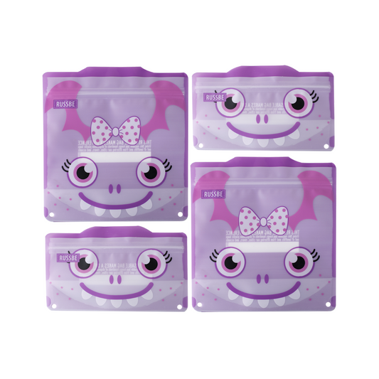 Russbe Sandwich & Snack Bags 4 Pack - Purple Monster