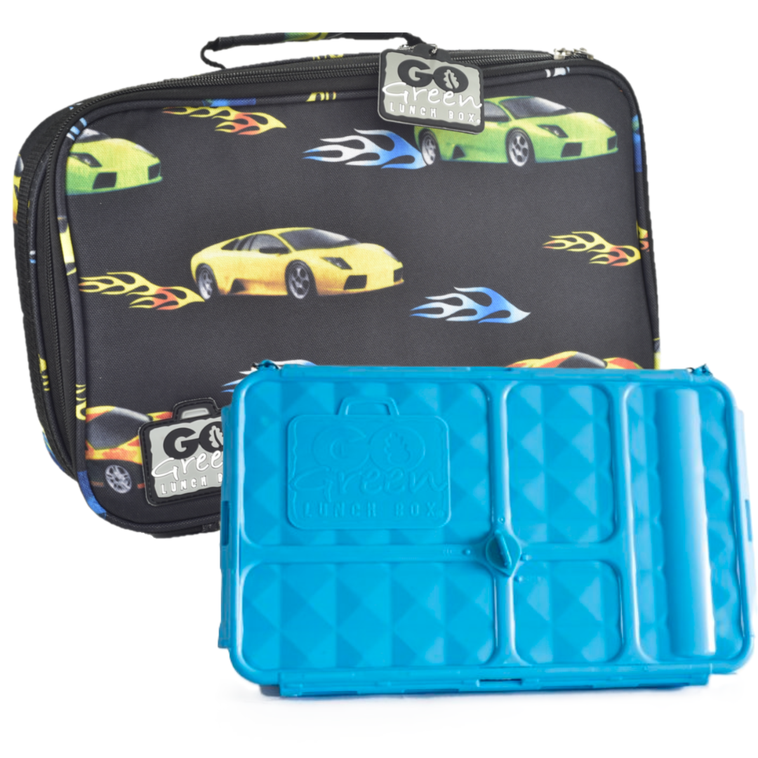 Go Green Original Lunch Box Set - Fast Flames Car