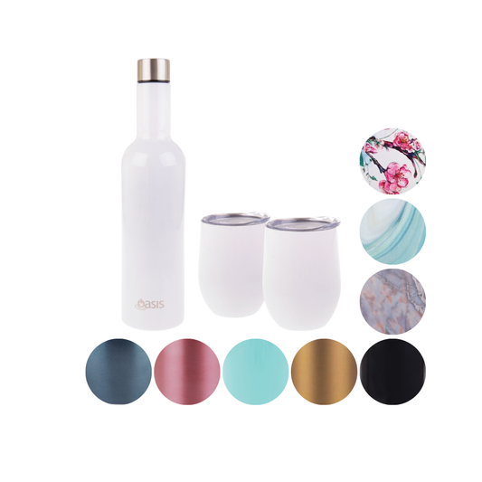 Oasis Stainless Steel Insulated Wine Traveler Gift Set - Assorted Colours