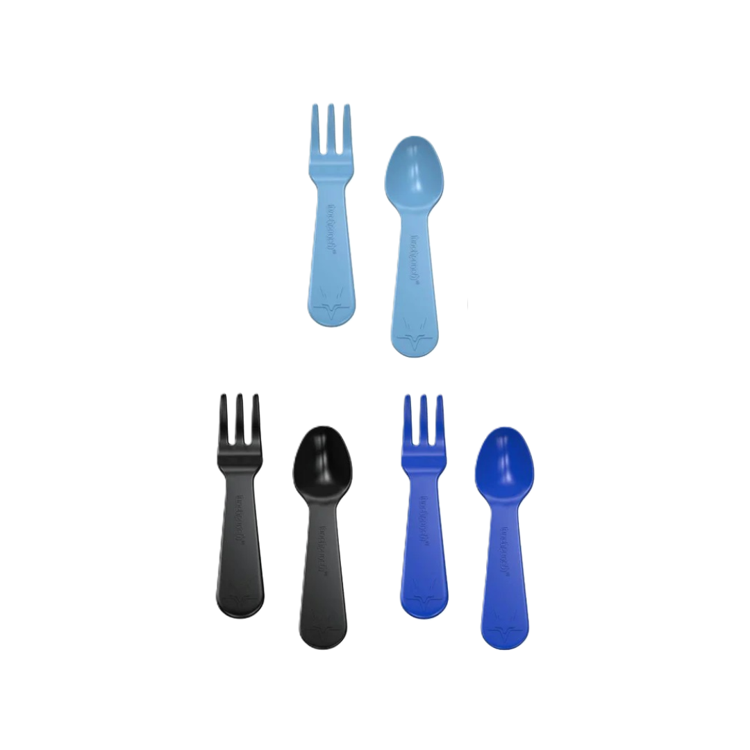 Lunch Punch Fork and Spoon Set - Blue