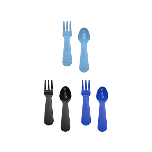 Lunch Punch Fork and Spoon Set - Blue