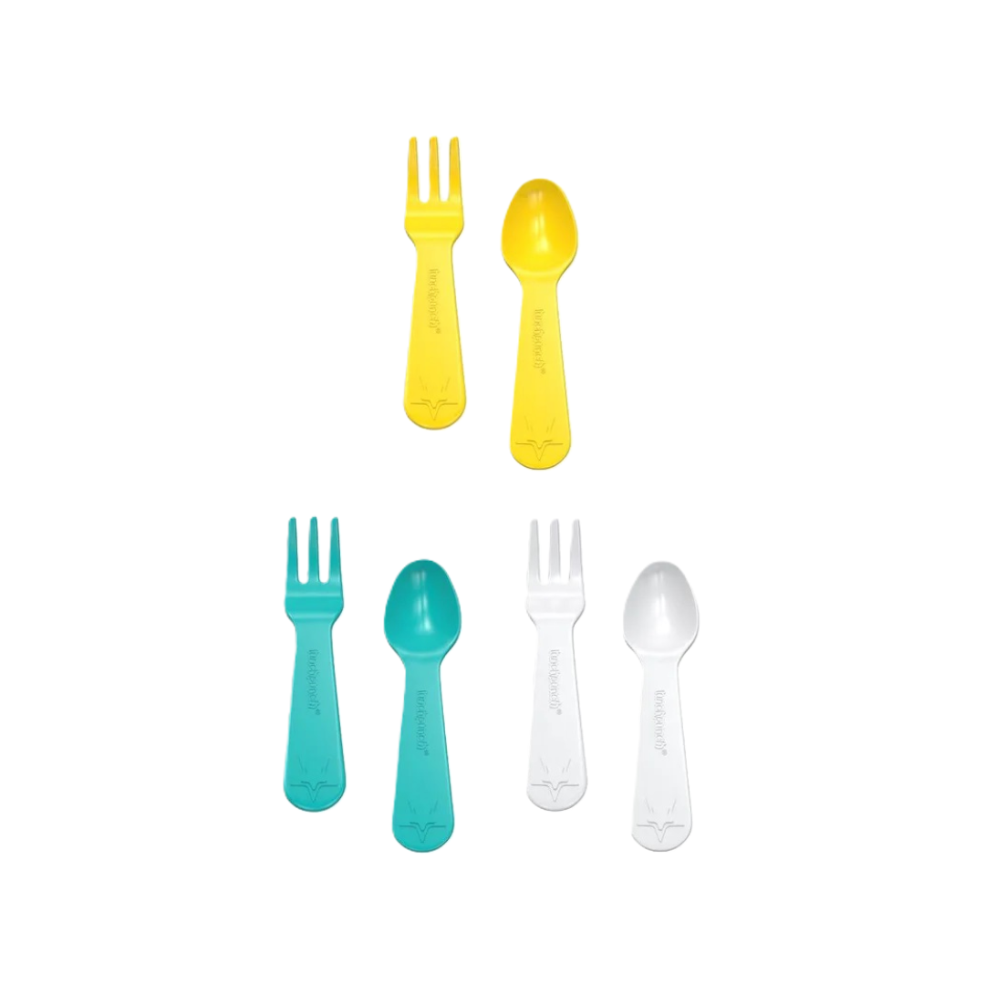 Lunch Punch Fork and Spoon Set - Yellow