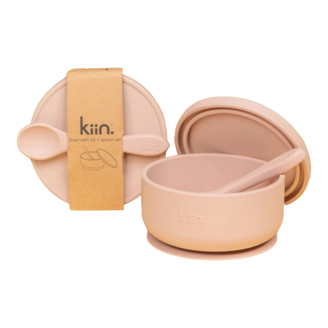 Kiin Baby Silicone Suction Bowl w/ Lid & Spoon - Assorted Colours