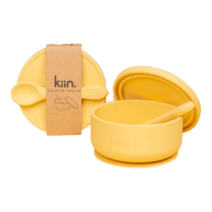 Kiin Baby Silicone Suction Bowl w/ Lid & Spoon - Assorted Colours