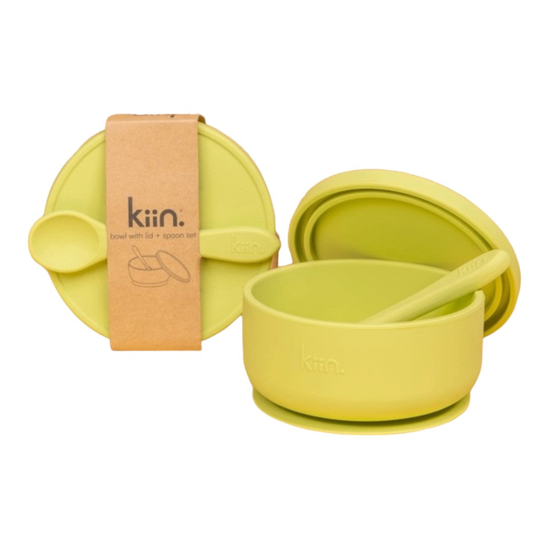 Kiin Baby Silicone Suction Bowl w/ Lid & Spoon - Assorted Colours