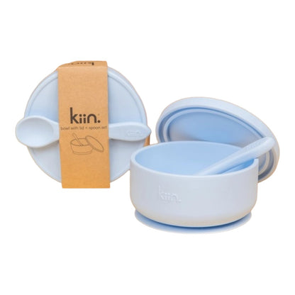 Kiin Baby Silicone Suction Bowl w/ Lid & Spoon - Assorted Colours