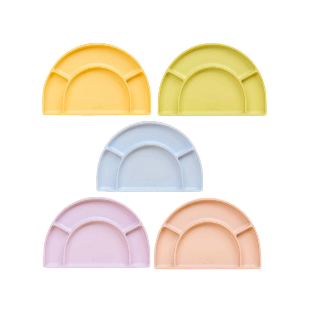 Kiin Baby Silicone Suction Divided Plate - Assorted Colours