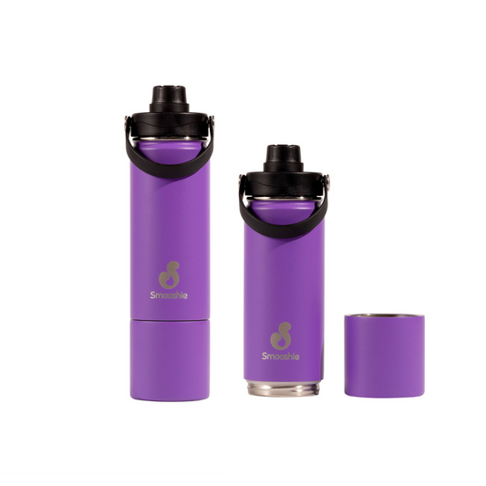 Smooshie 500ml Insulated Drink Bottle & Snack Cup - Grape