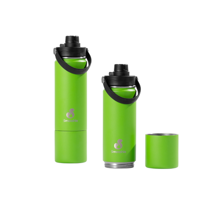 Smooshie 500ml Insulated Drink Bottle & Snack Cup - Kiwi