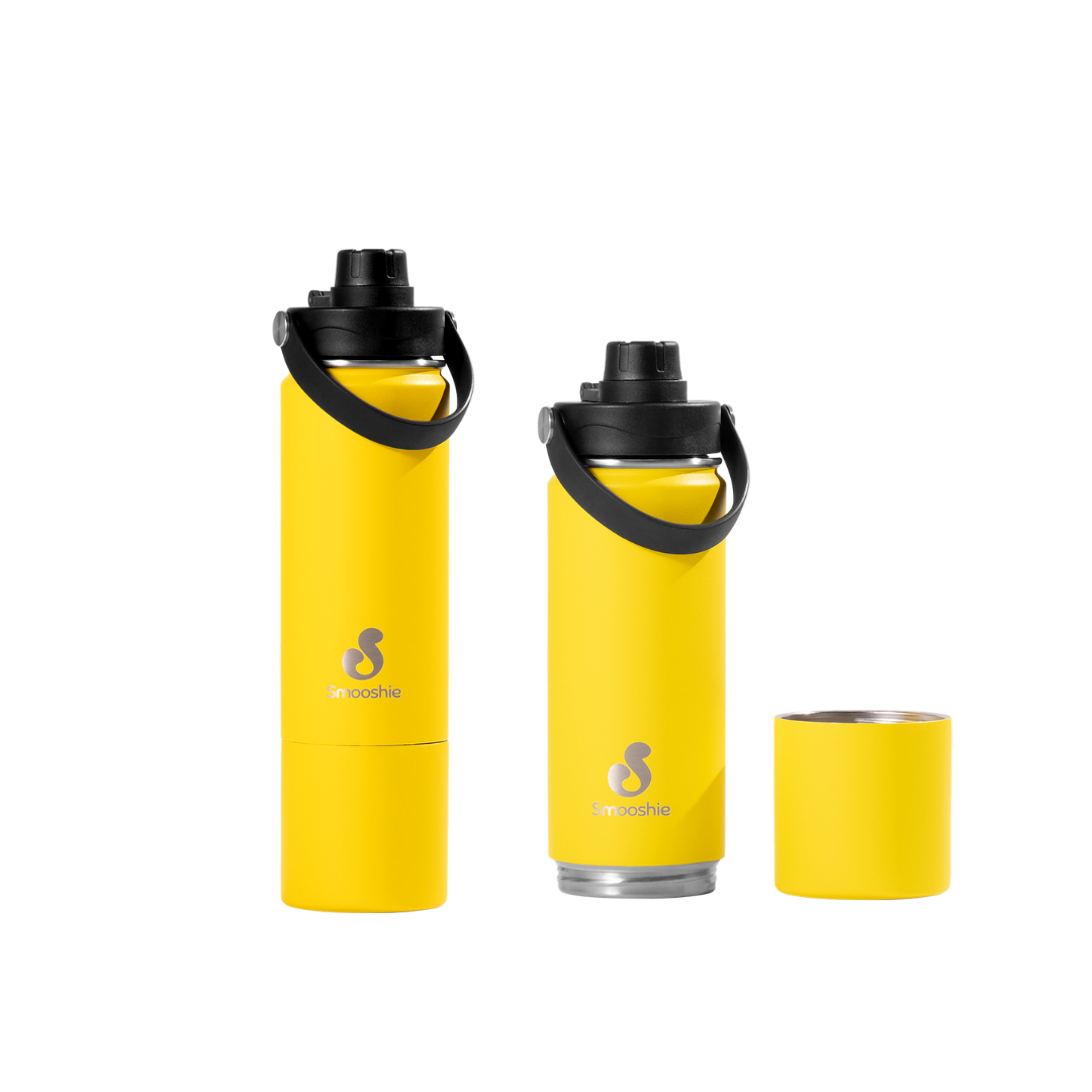 Smooshie 500ml Insulated Drink Bottle & Snack Cup - Pineapple