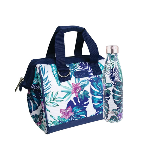 Oasis & Sachi Insulated Lunch Bag & 500ml Drink Bottle Bundle - Tropical Paradise