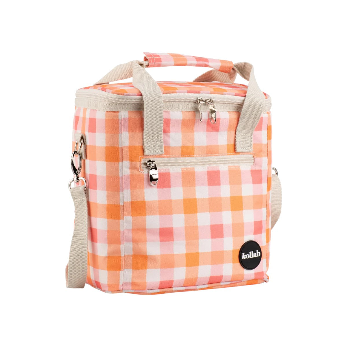 Kollab Mini Insulated Cooler Bag - Watermelon Peach Check *PREORDER*