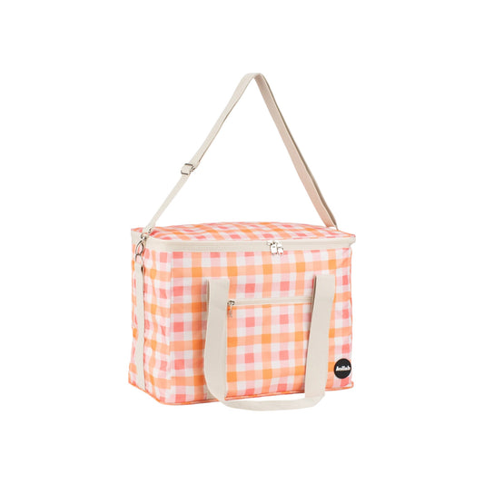 Kollab Insulated Picnic Bag - Watermelon Peach Check *PREORDER*