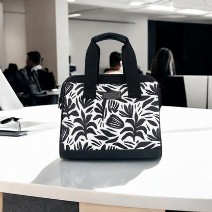 Sachi Insulated Lunch Bag - Monochrome Blooms