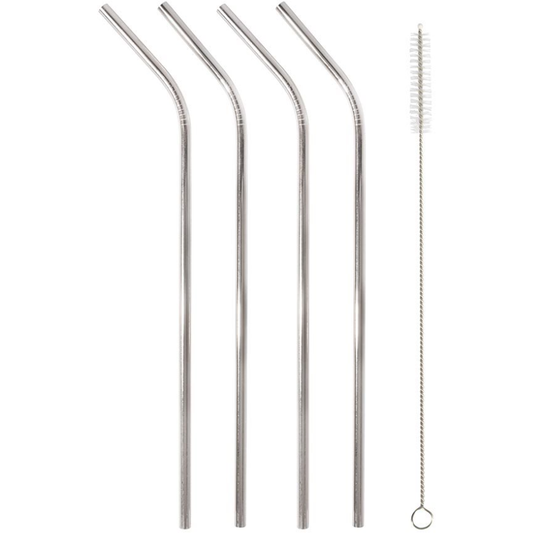 is GIFT Metallic Stainless Steel Bent Reusable Straws 4 Pack - Gold