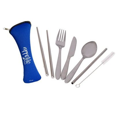 Appetito 6 Piece SS Traveller's Cutlery Set - Assorted Colours