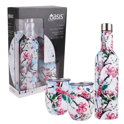 Oasis Stainless Steel Insulated Wine Traveler Gift Set - Assorted Colours