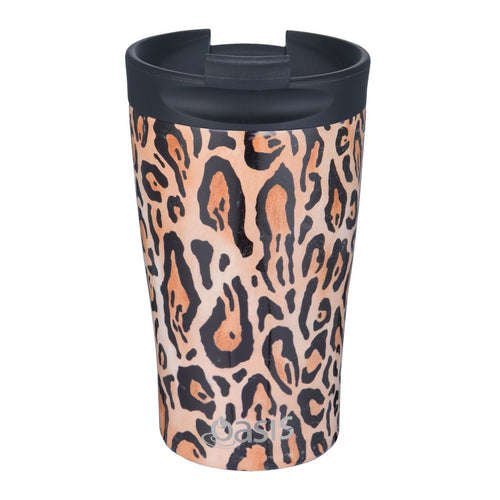 Oasis 350ml Stainless Steel Insulated Travel Cup - Leopard