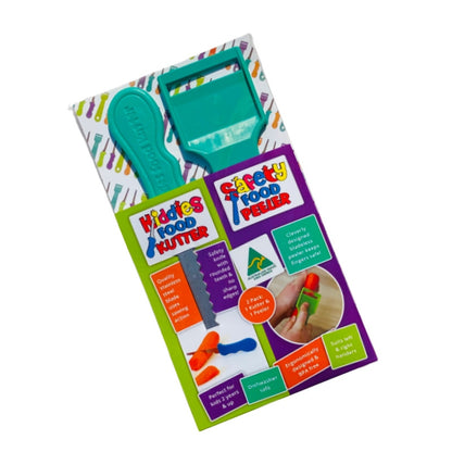 Kiddies Original Food Kutter Knife & Safety Food Peeler Twin Pack - Assorted Colours