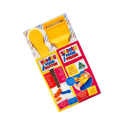 Kiddies Original Food Kutter Knife & Safety Food Peeler Twin Pack - Assorted Colours