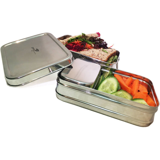 Green Essentials Stainless Steel Sustain-a-Stacker Trio Lunchbox