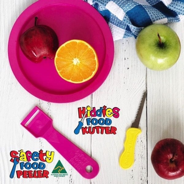 Kiddies Original Food Kutter Knife & Safety Food Peeler Twin Pack - Assorted Colours