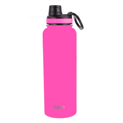 Oasis 1.1 Litre Stainless Steel Insulated Challenger Sports Bottle w/ Screw Cap - Assorted Colours