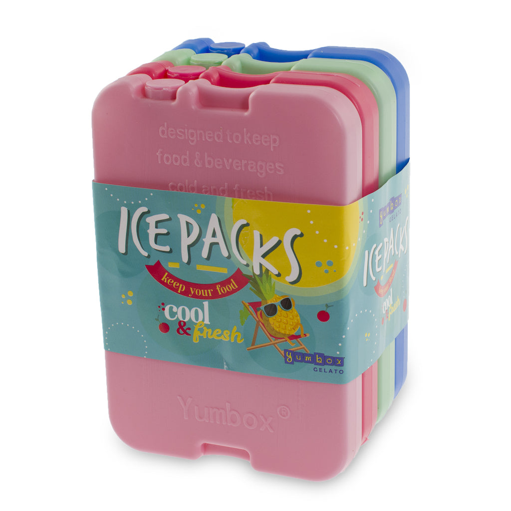 Yumbox Ice Packs - set of 4 Multi - Cool Pack, Slim Long-Lasting Ice P