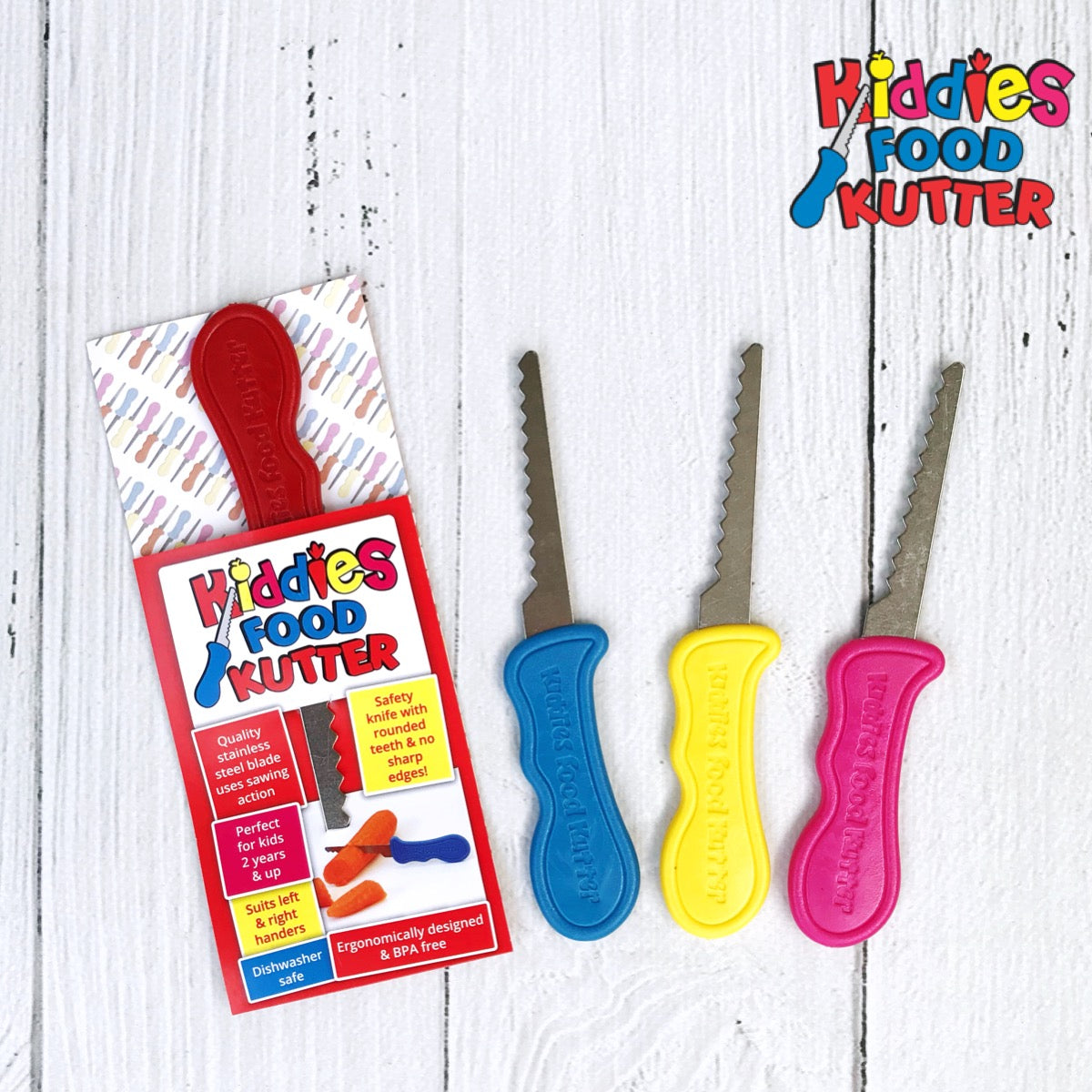 Kiddies Original Food Kutter Knife - Assorted Colours