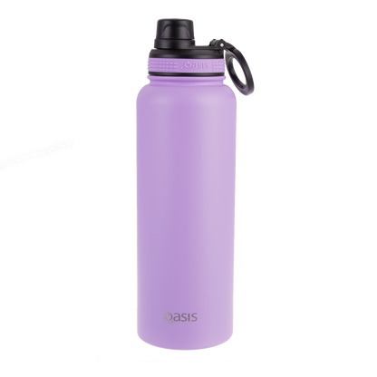 Oasis 1.1 Litre Stainless Steel Insulated Challenger Sports Bottle w/ Screw Cap - Assorted Colours