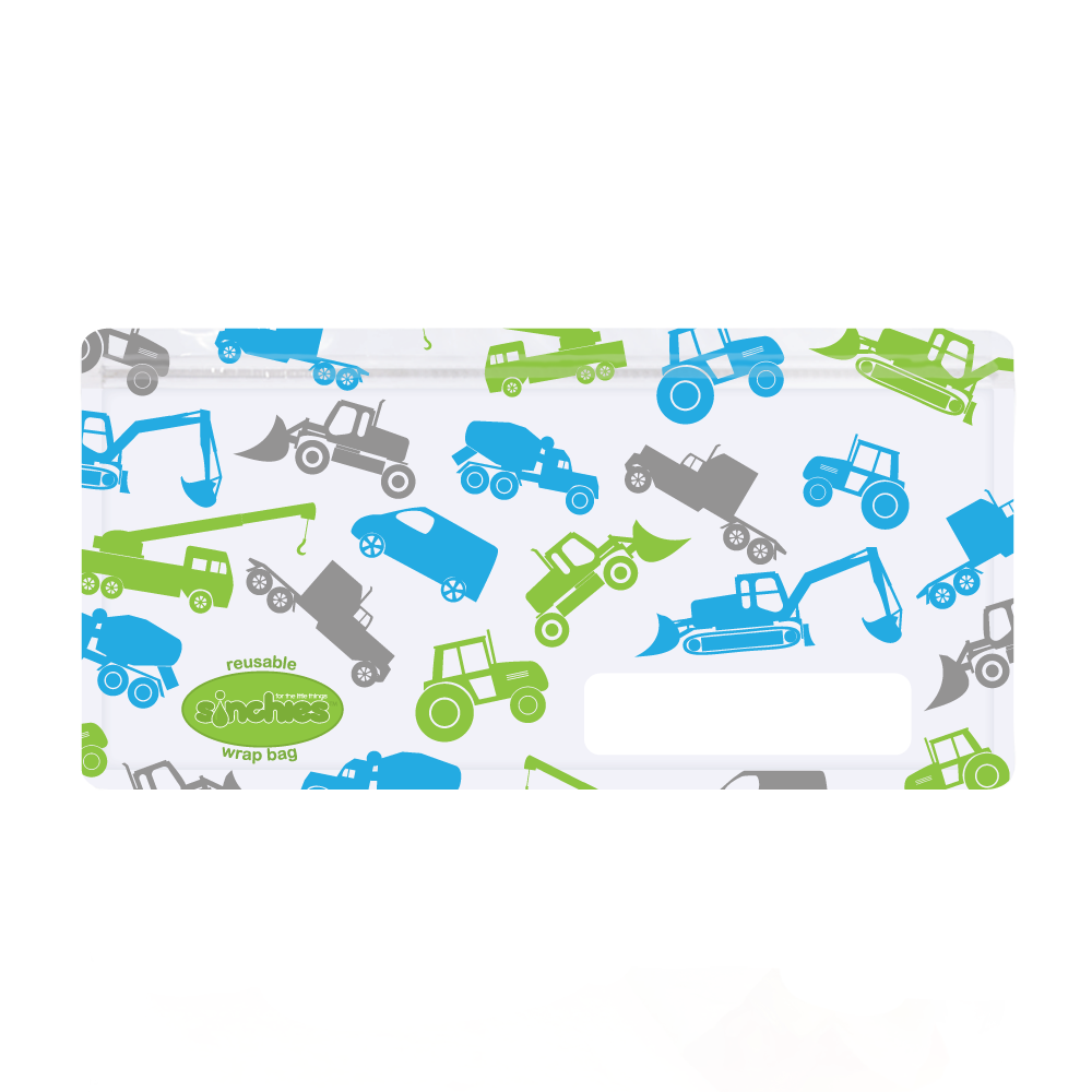 Sinchies Reusable Wrap Bags 5 Pack - Trucks