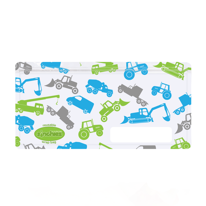 Sinchies Reusable Wrap Bags 5 Pack - Trucks